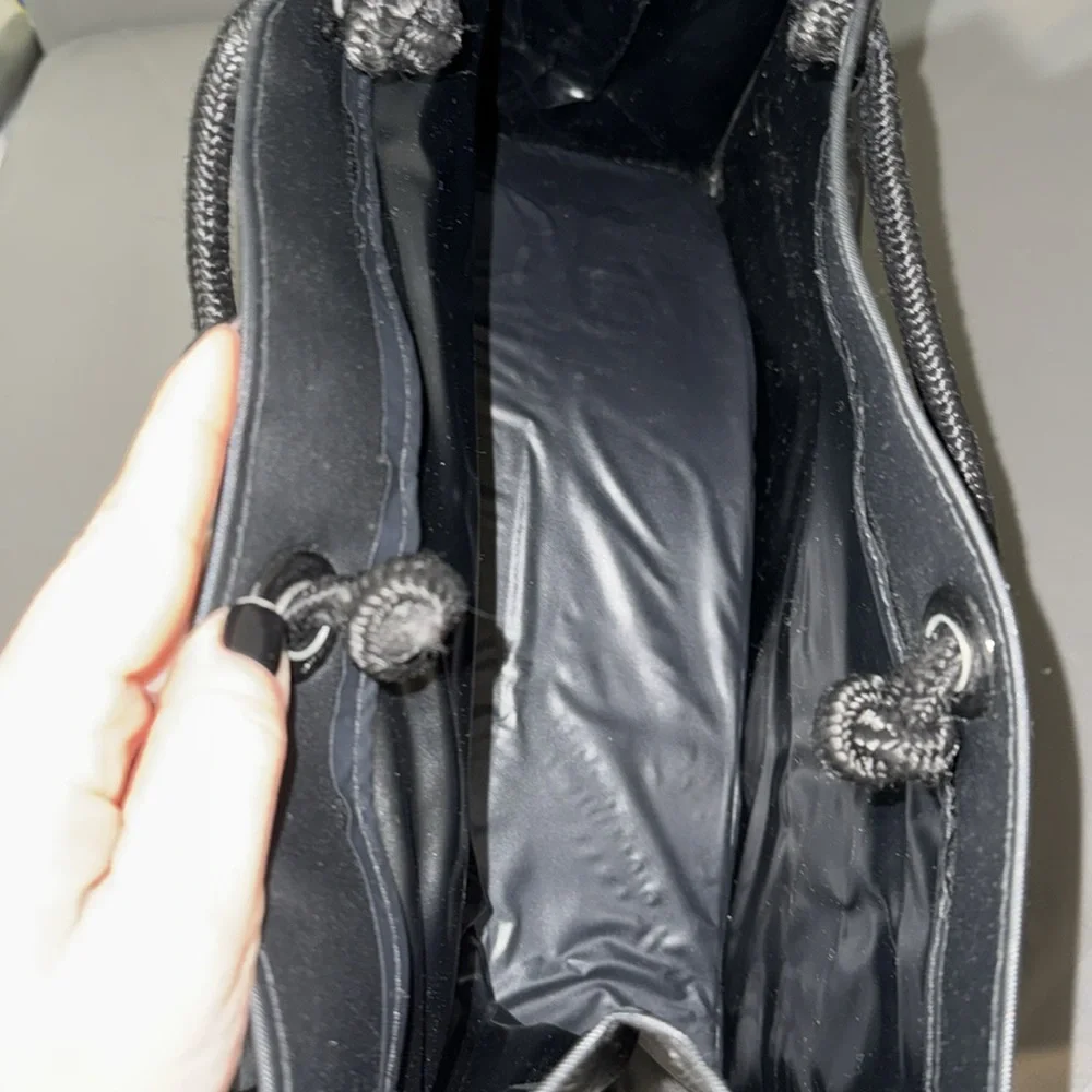 SCOOP MEN black vinyl tote for travel, gift everyday use
